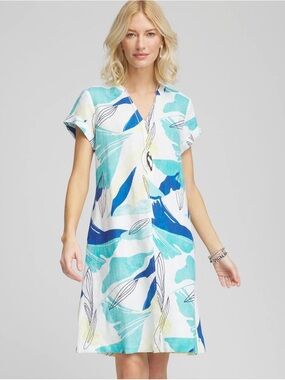 @ Chico’s Cuffed Sleeve Linen dress (Sz 2 = Large)